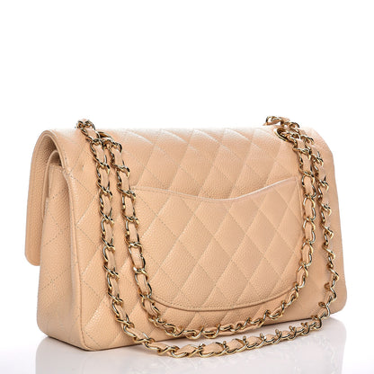 Chanel Caviar Quilted Medium Double Flap Beige Clair 3 of 16