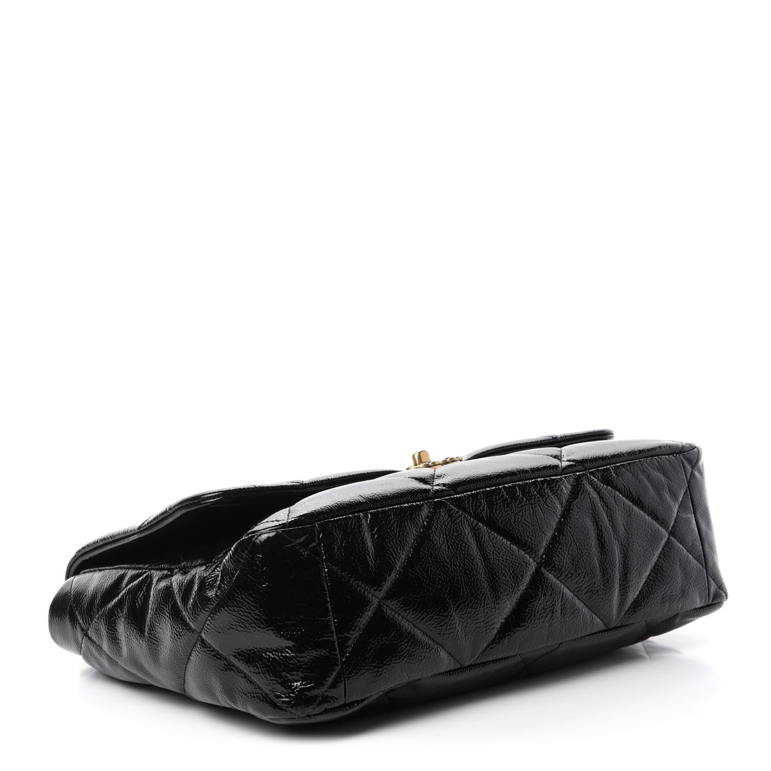 Chanel Shiny Crumpled Calfskin Quilted Maxi 19 Flap Black 4 of 10