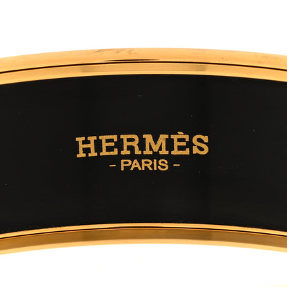 Hermes Enamel Printed Wide Caleche Bracelet 65 Navy Bleu 4 of 4