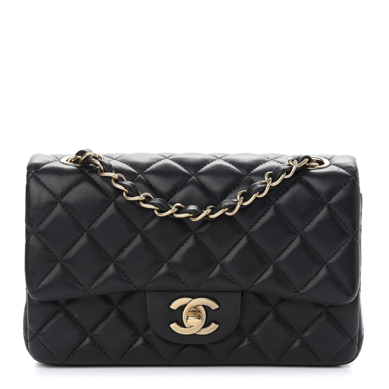 Chanel Lambskin Quilted Mini Rectangular Flap Black 1 of 10