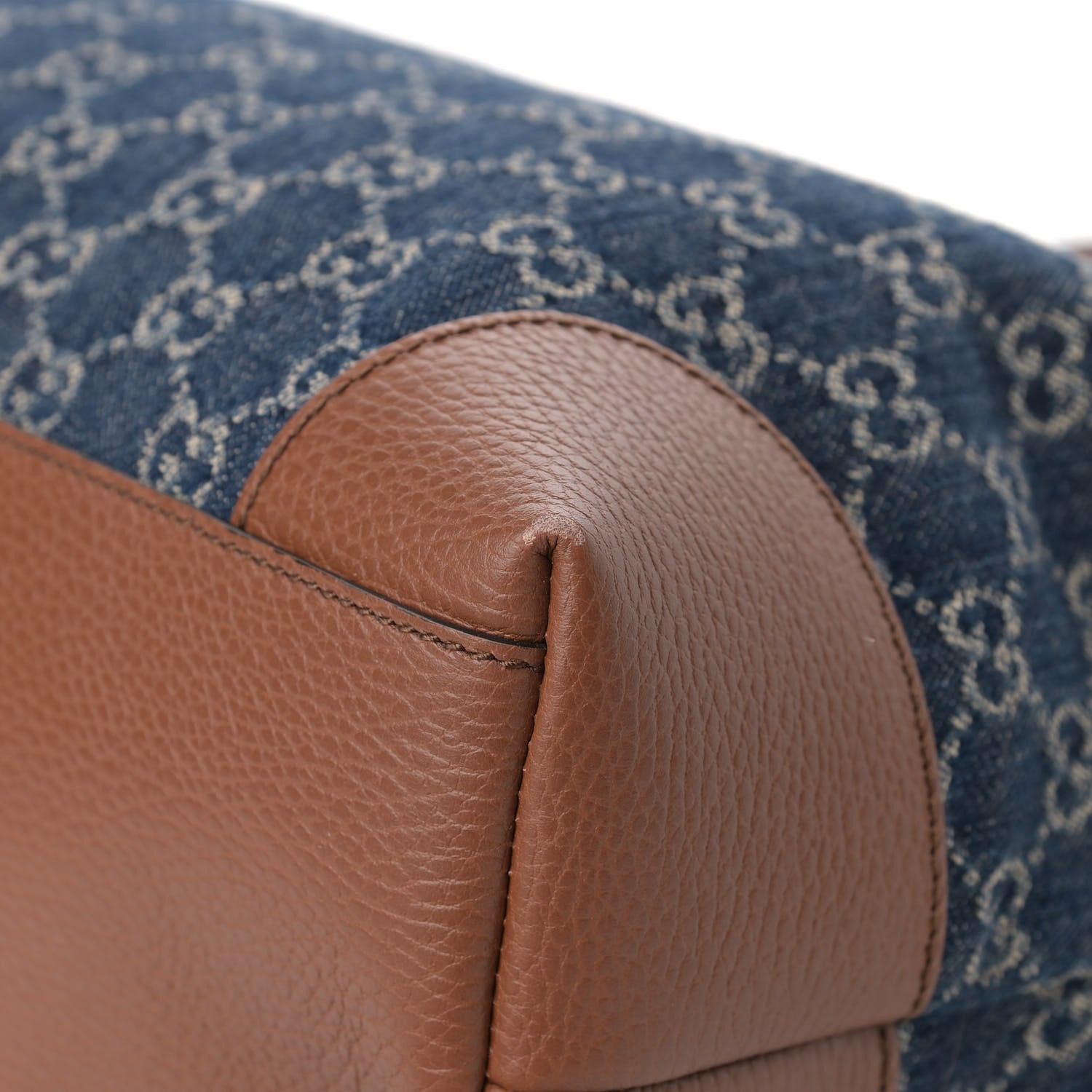 Gucci New Denim GG Monogram Medium Ophidia Shopping Tote Blue Tea Cuir 9 of 12