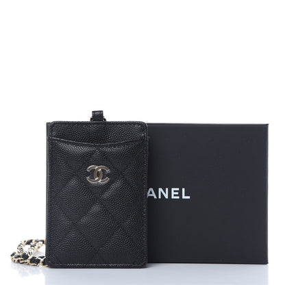 Chanel Caviar Quilted Card Holder On Chain Black 8 of 8