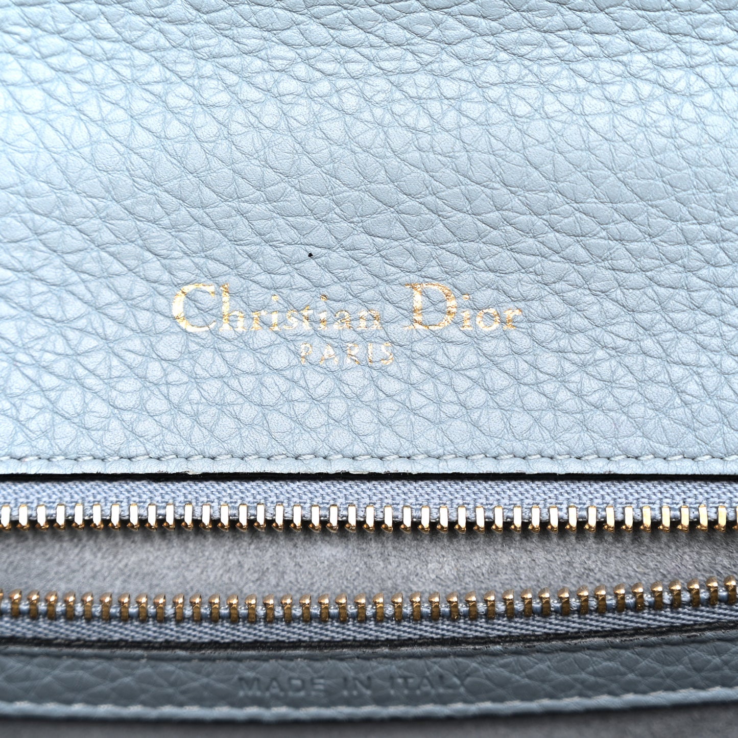 Grained Calfskin Small Diorama Flap Bag Denim