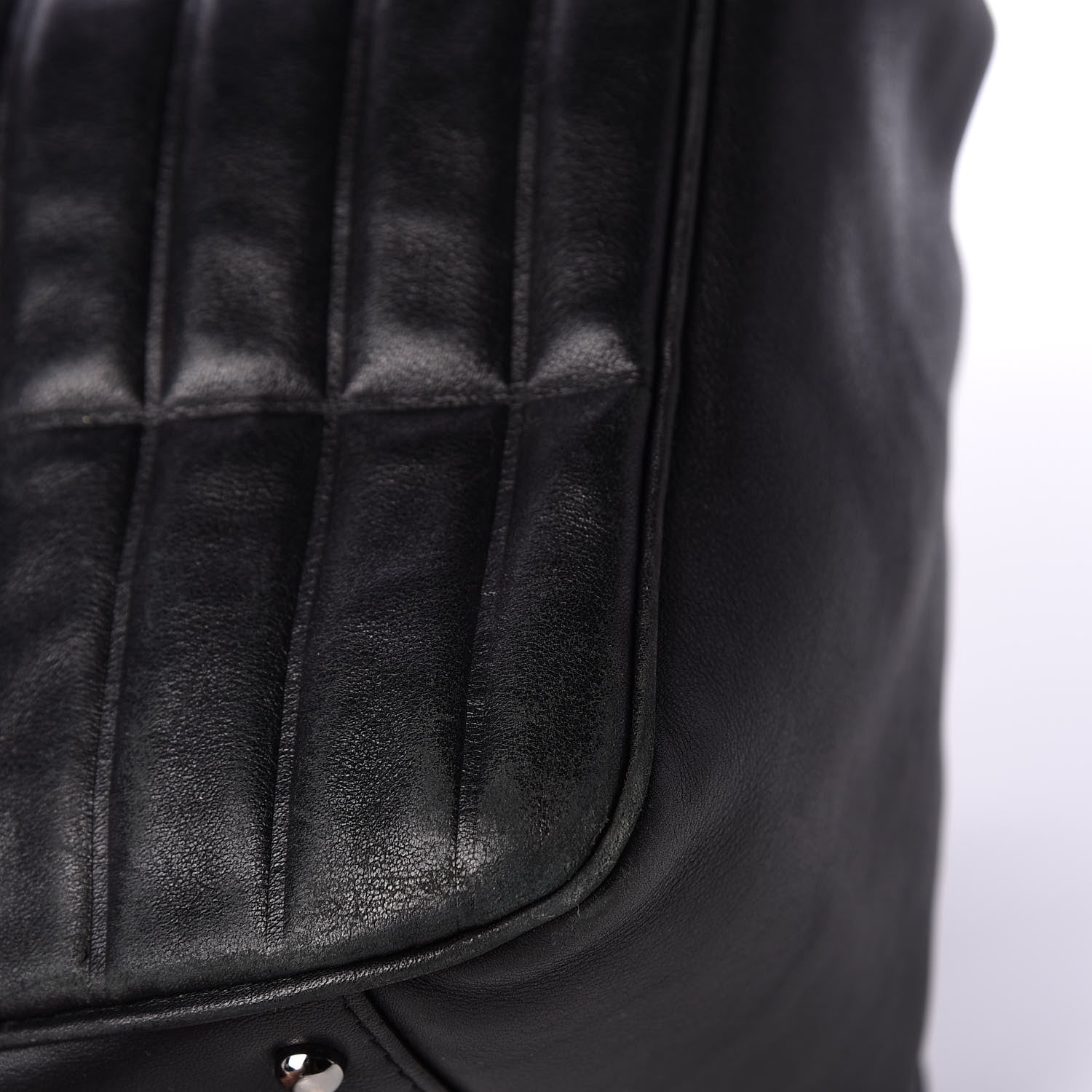 Chanel Calfskin Vertical Quilted Lax Shoulder Bag Black 11 of 16