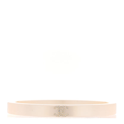Chanel Resin Crystal CC Bangle Bracelet White 1 of 5