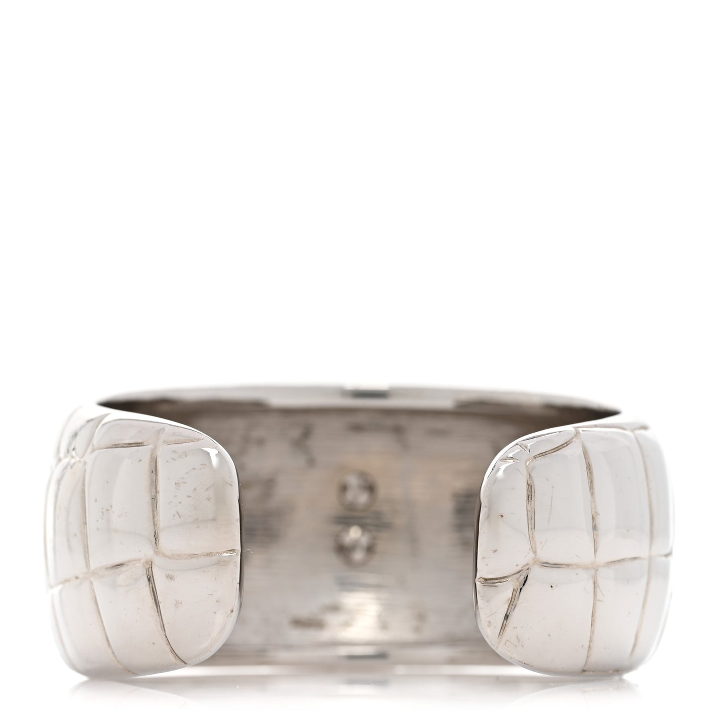 Metal Crocodile Embossed CC Cuff Silver