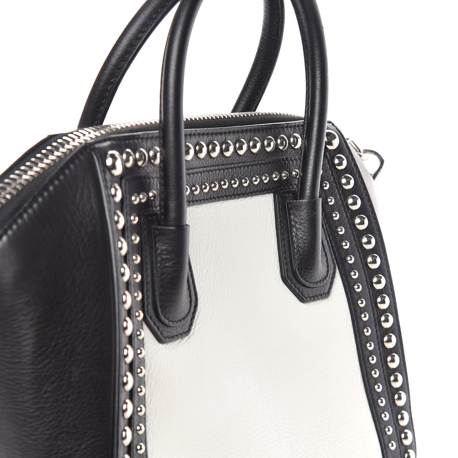 Givenchy Calfskin Small Studded Bi-Color Antigona Black White 13 of 13
