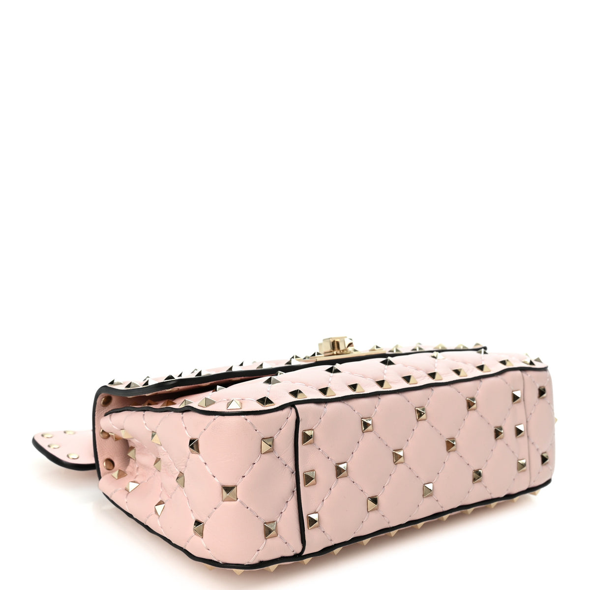 Nappa Small Rockstud Spike Shoulder Bag Water Rose