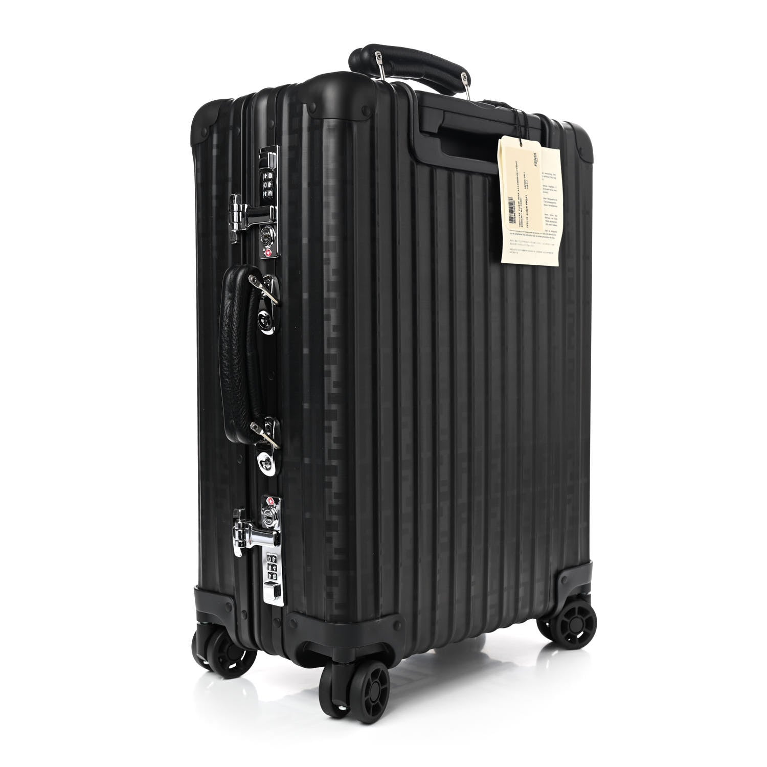 Fendi X RIMOWA Aluminum FF Print Roll Away Carry On Luggage Black 2 of 10