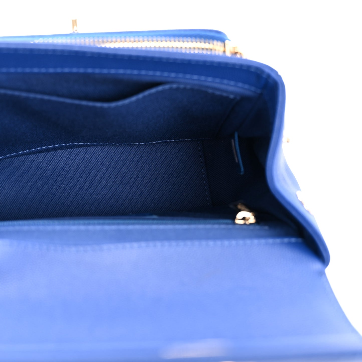 Caviar Quilted Small Business Affinity Flap Dark Blue