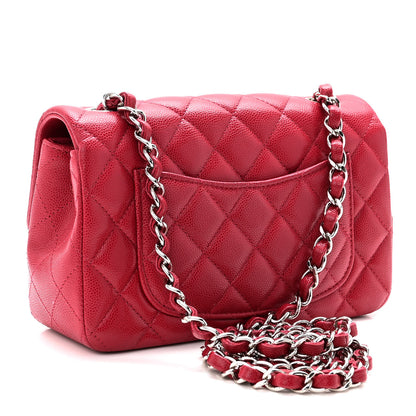 Chanel Caviar Quilted Mini Rectangular Flap Red 3 of 10