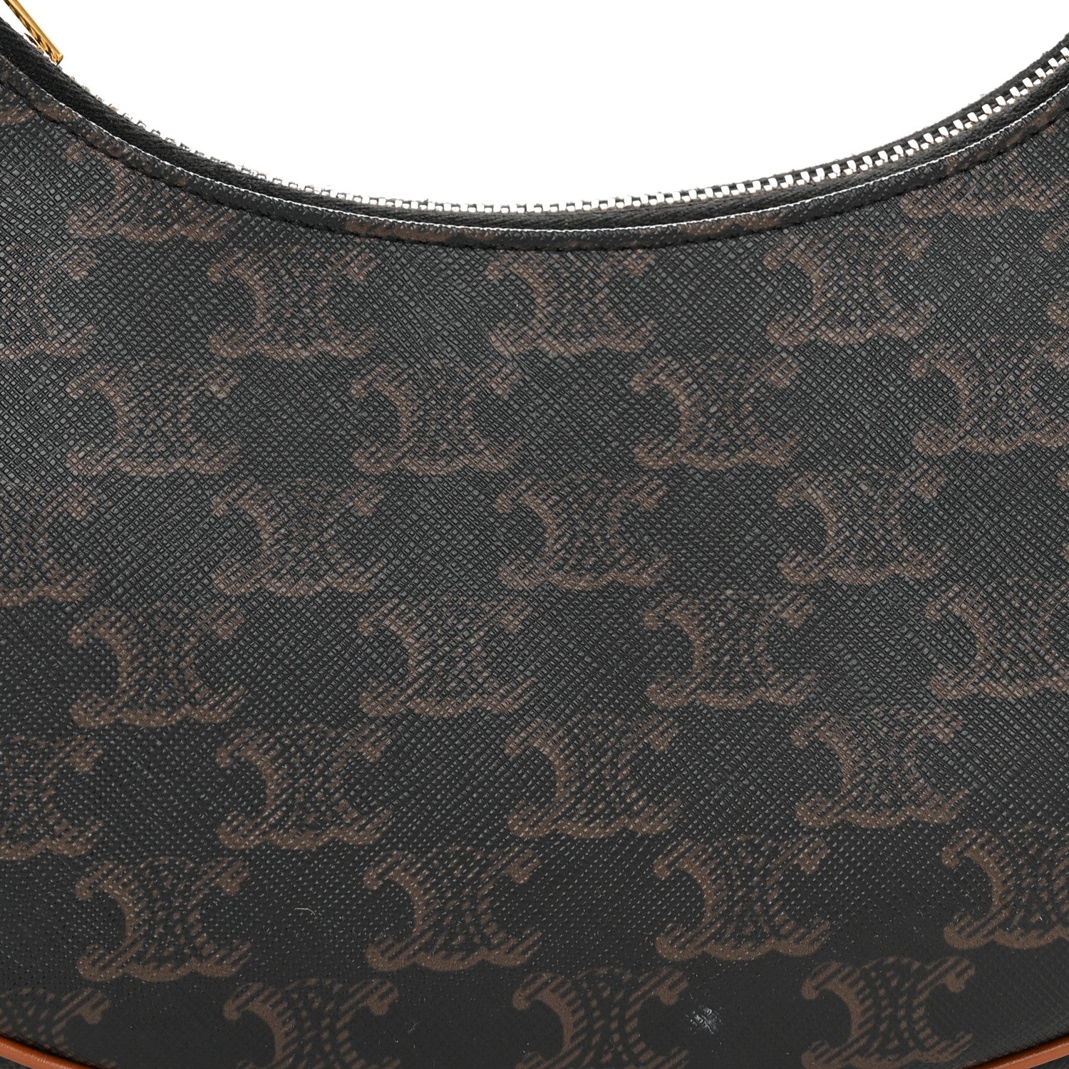 Celine Triomphe Canvas Calfskin Ava Shoulder Bag Tan 6 of 12