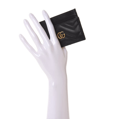 Gucci Calfskin Matelasse GG Marmont Card Holder Black 2 of 6