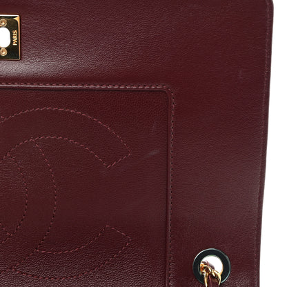 Chanel Sheepskin Quilted Vintage Mademoiselle Flap Dark Red 14 of 20