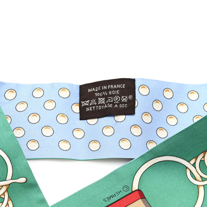 Hermes Silk Grand Tralala Twilly Bleu Ciel Vert 3 of 3