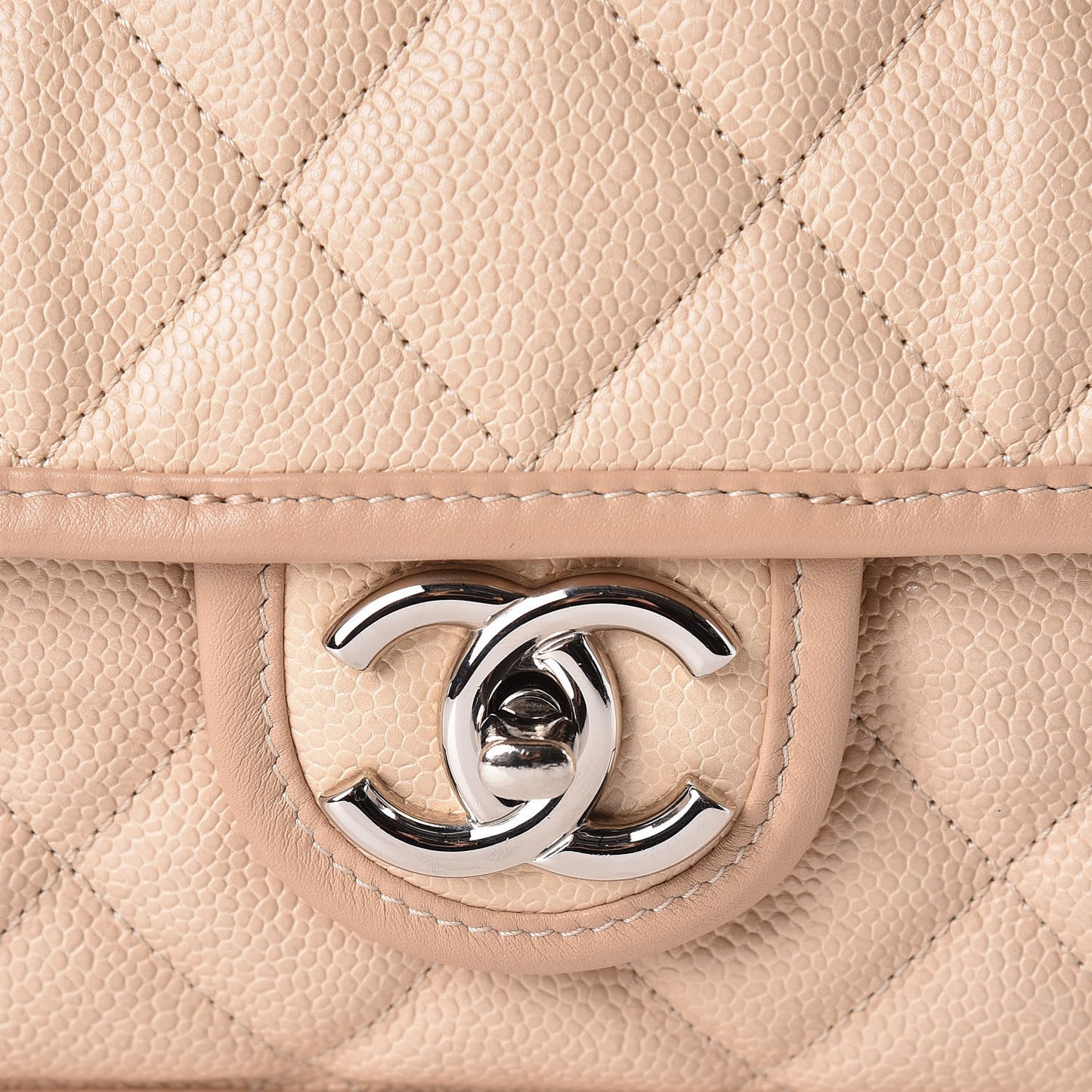 Caviar French Riviera Large Flap Beige