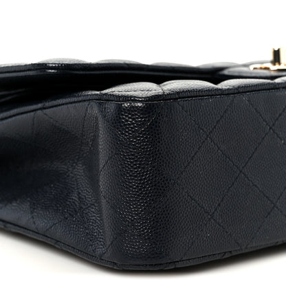 Chanel Caviar Quilted Medium Double Flap Navy 10 of 12