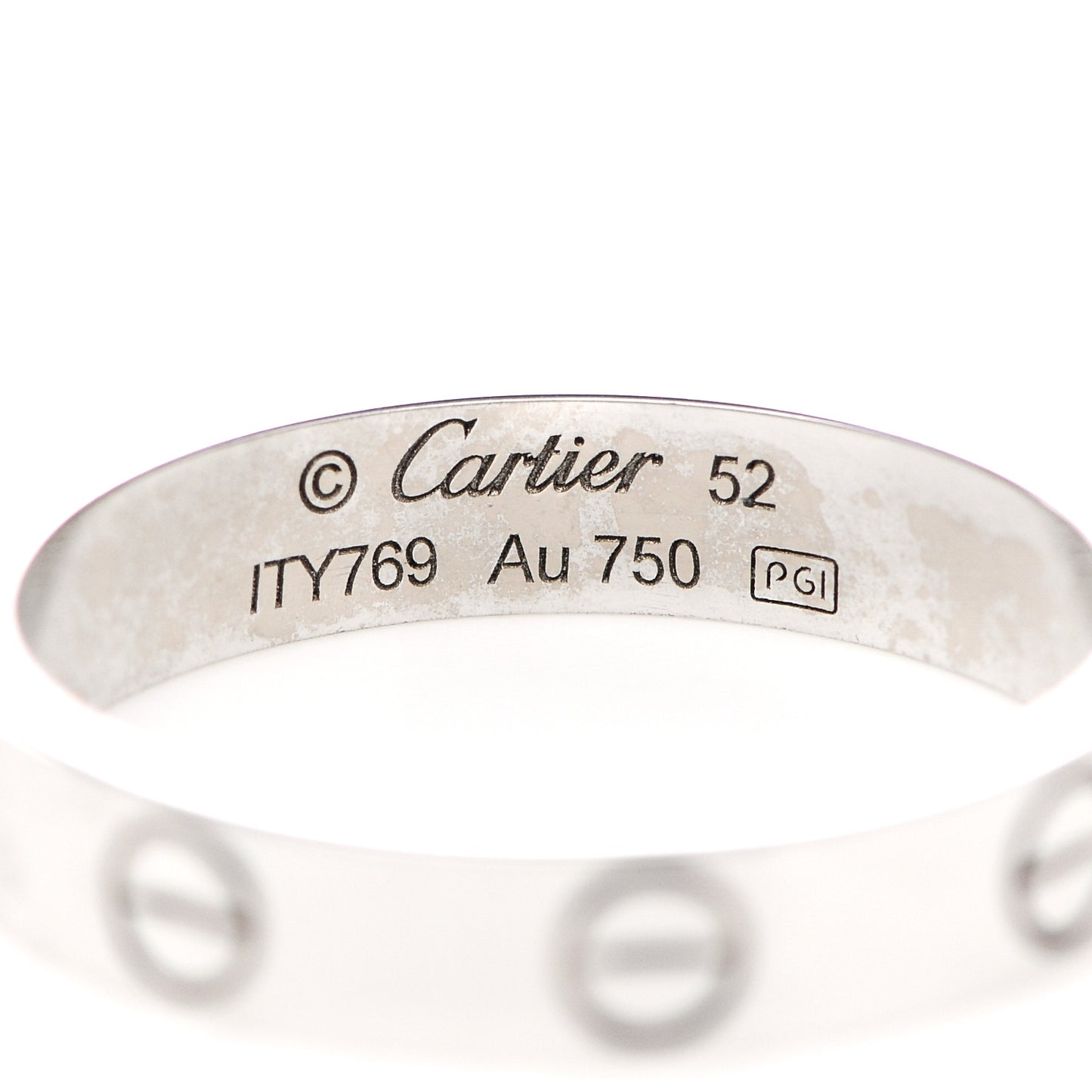 18K White Gold 3.5mm LOVE Wedding Band Ring 52 6