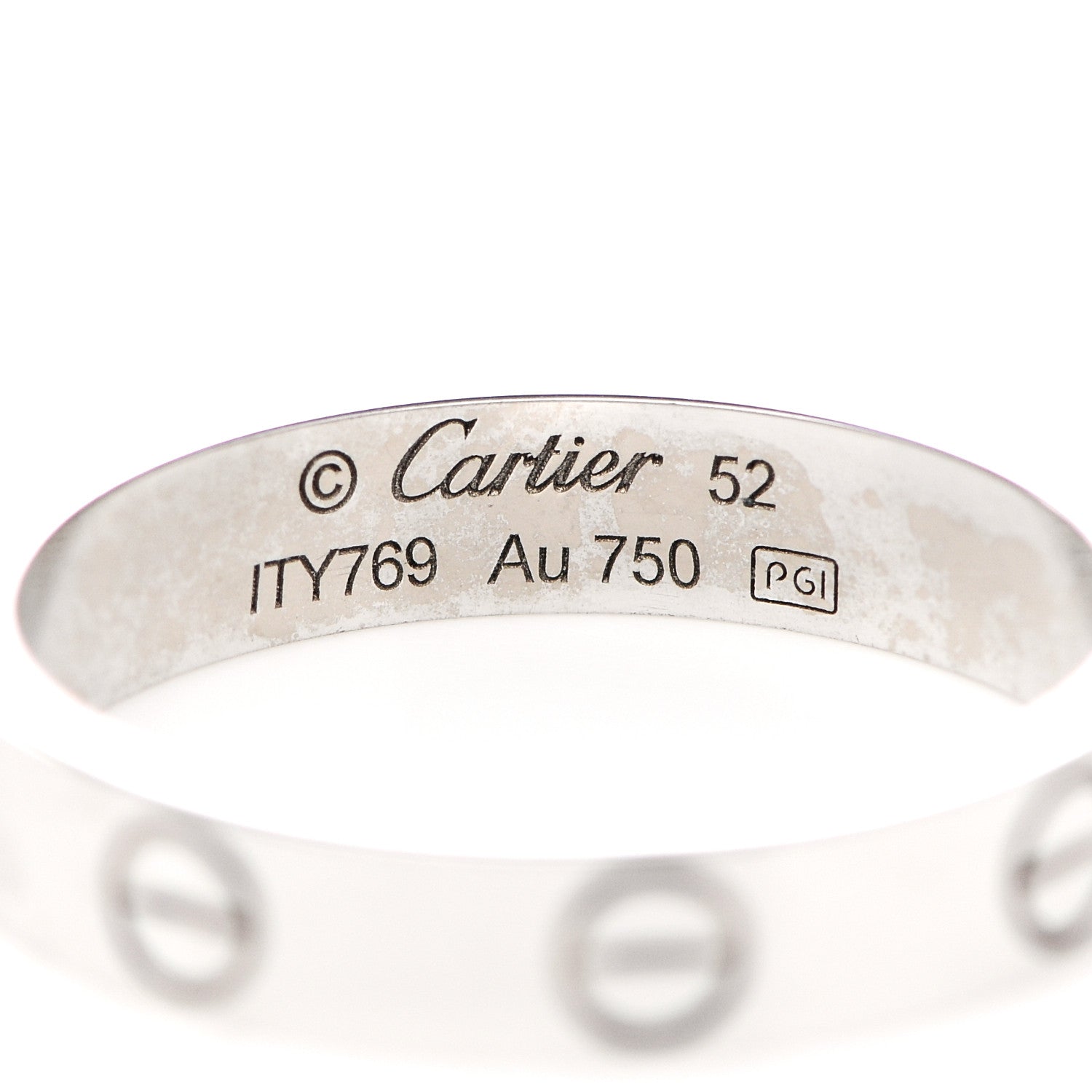 Cartier 18K White Gold 3.5mm LOVE Wedding Band Ring 52 6 4 of 5