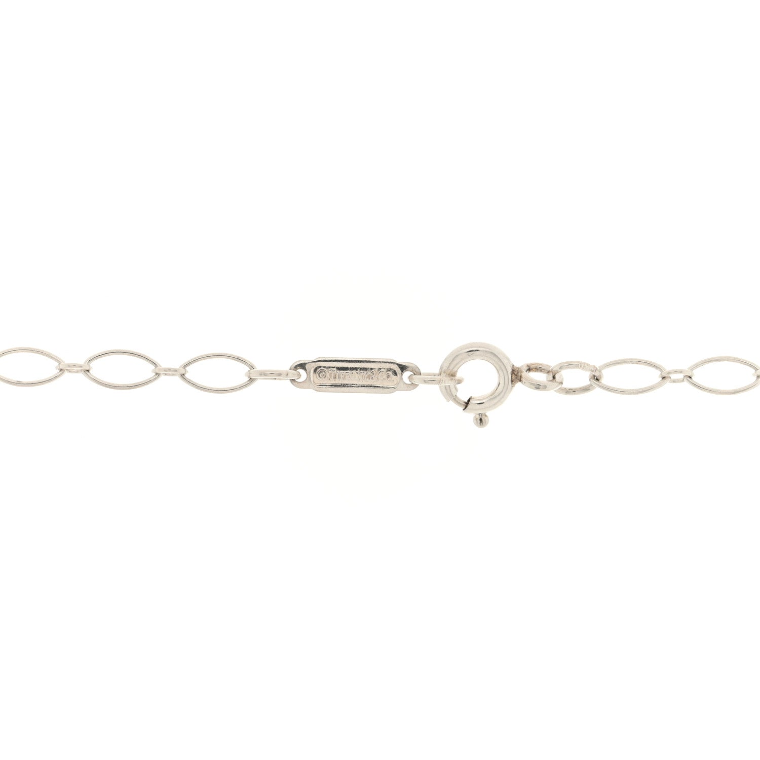 Tiffany Sterling Silver Diamond Blossom Key Pendant Link Necklace 5 of 6