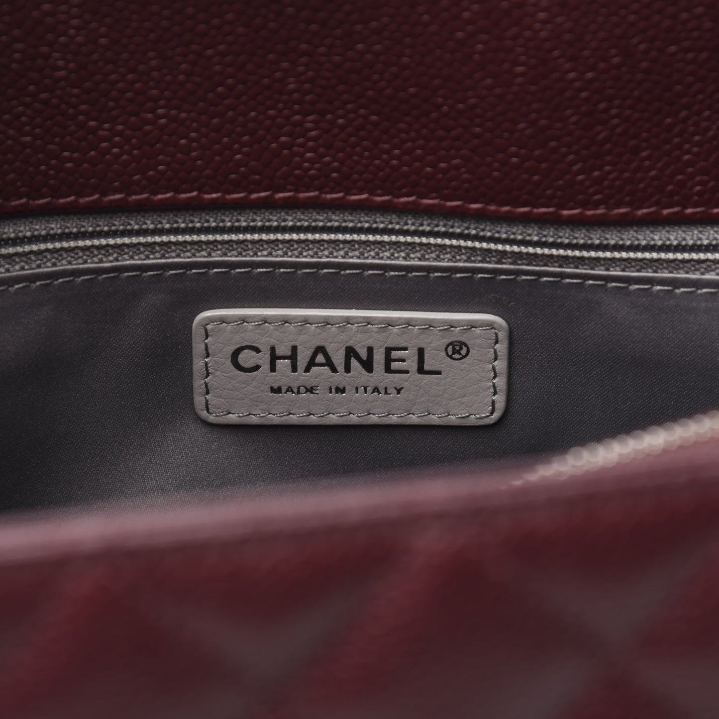 Caviar Quilted Grand Shopping Tote GST Dark Burgundy