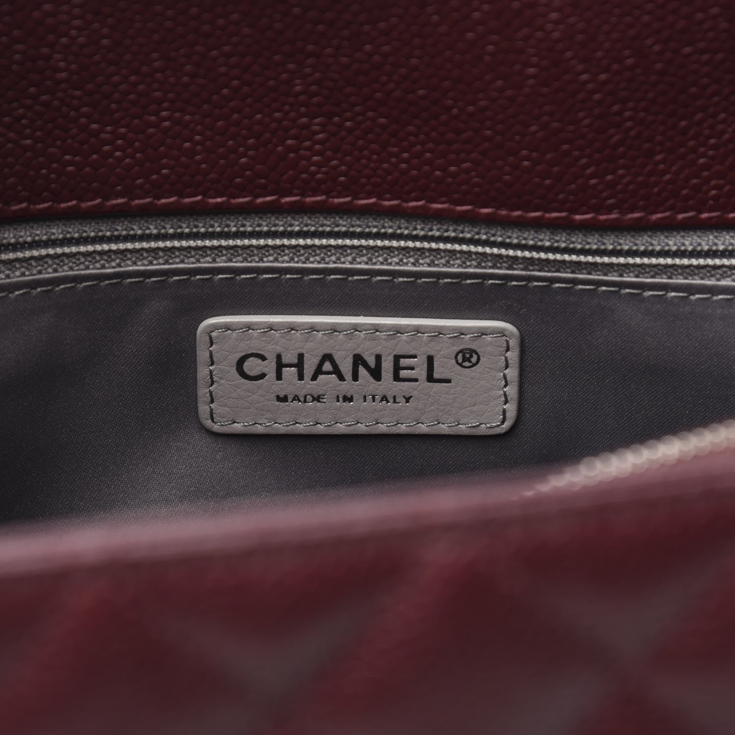 Chanel Caviar Quilted Grand Shopping Tote GST Dark Burgundy 8 of 10