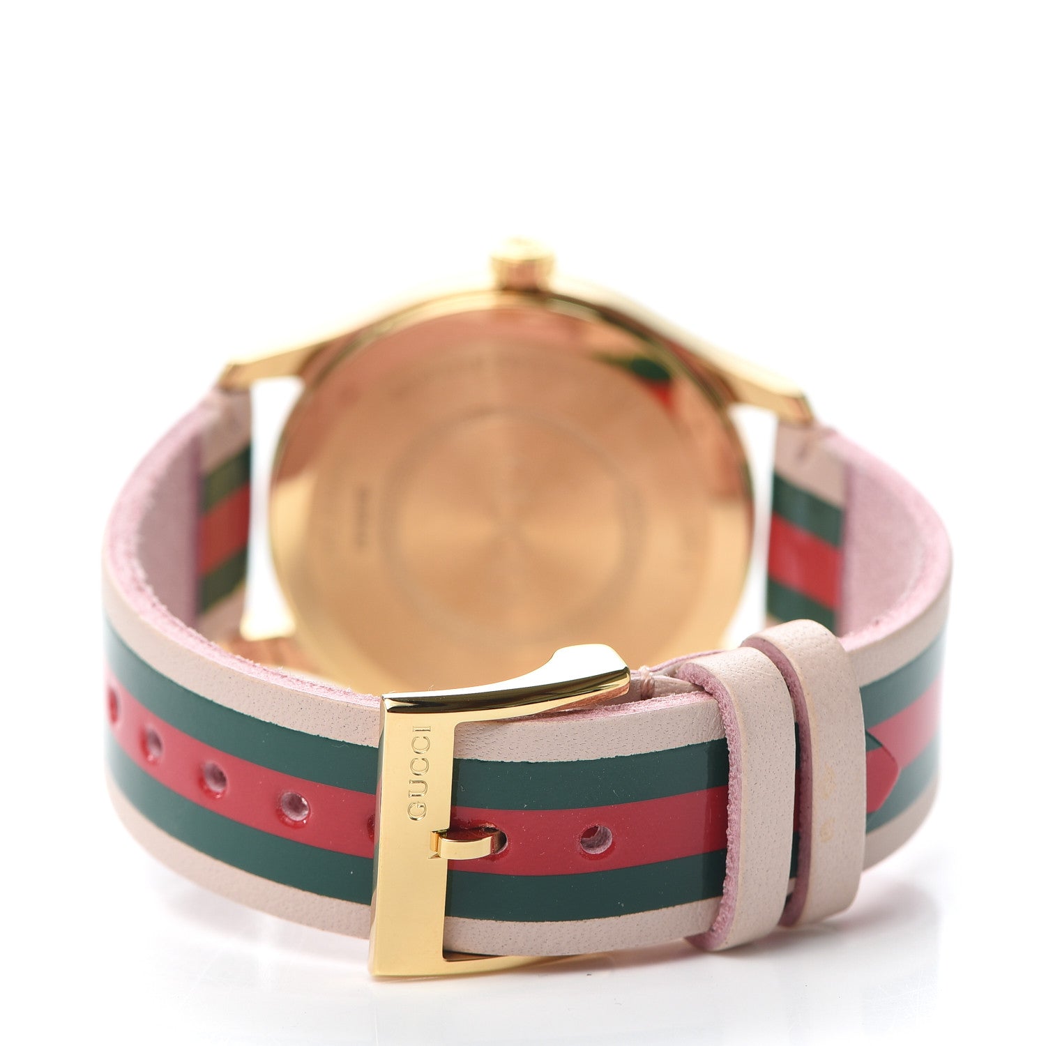 Gucci Stainless Steel Calfskin 38mm G-Timeless Stripe Web Quartz Watch Pink 3 of 5