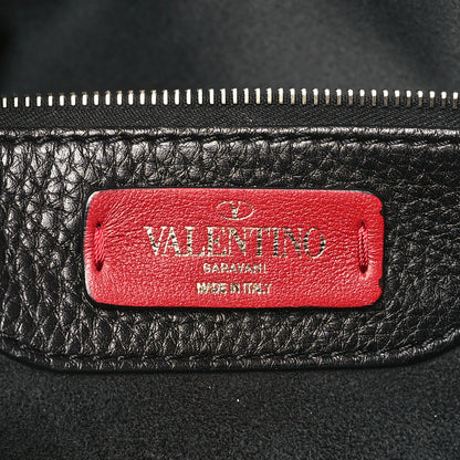 Valentino Garavani Grained Calfskin Rockstud Shoulder Tote Black 6 of 10