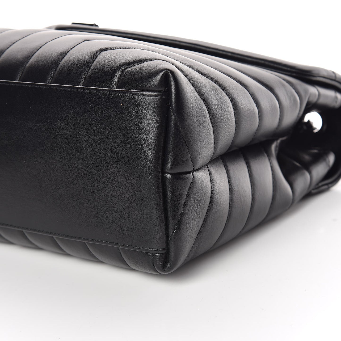 Calfskin Y Quilted Monogram Medium Loulou Chain Satchel Black