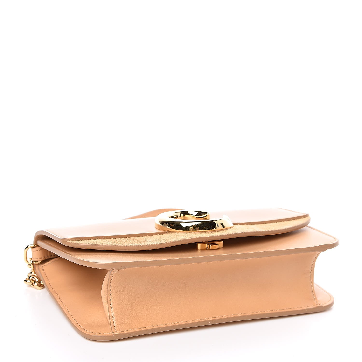Chloe Calfskin Suede C Clutch With Chain Bleached Brown 4 of 10