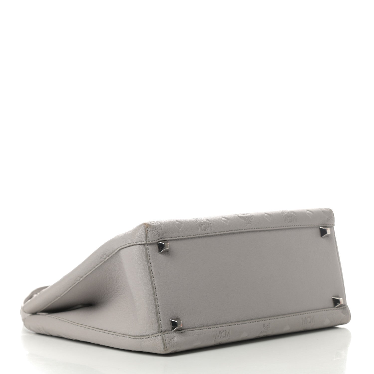 MCM Calfskin Ottomar Monogram Sarah Convertible Hobo Dove 4 of 15
