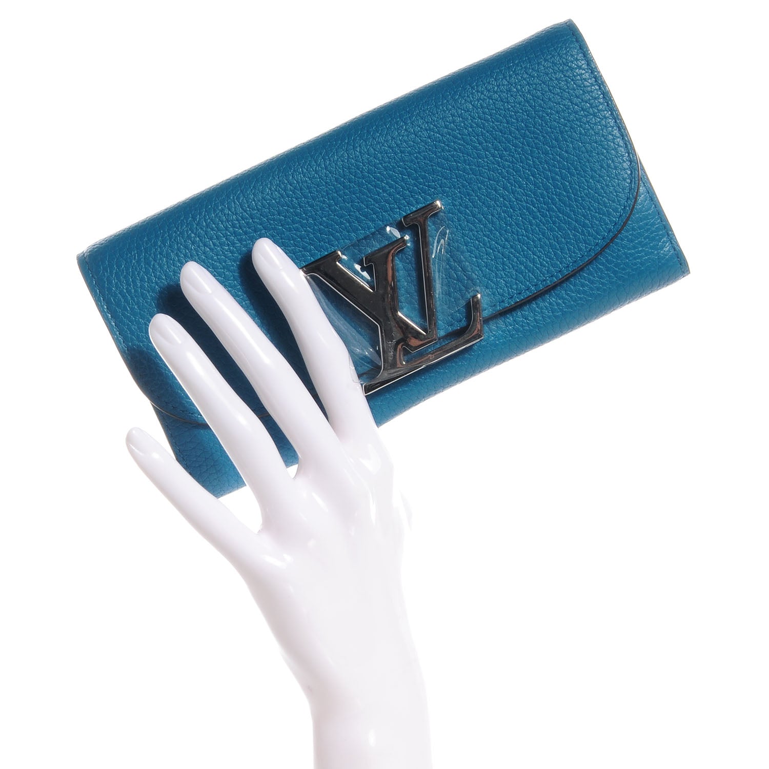 Louis Vuitton Taurillon Vivienne LV Long Wallet Bleu Canard 2 of 11