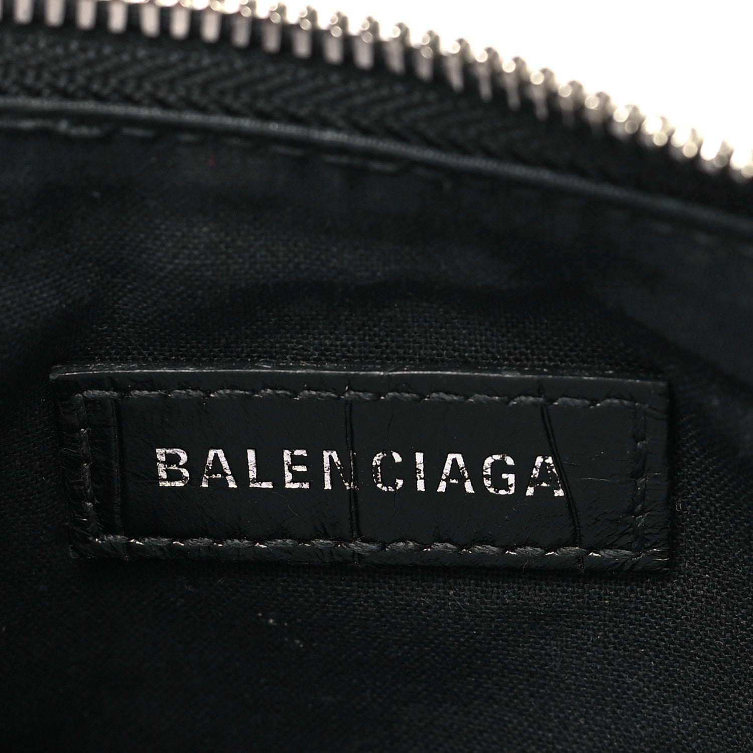 Balenciaga Extra Supple Calfskin Crystal Crocodile Embossed Le Cagole Shoulder Bag XS Black 7 of 12
