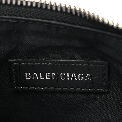 Balenciaga Extra Supple Calfskin Crystal Crocodile Embossed Le Cagole Shoulder Bag XS Black 7 of 12