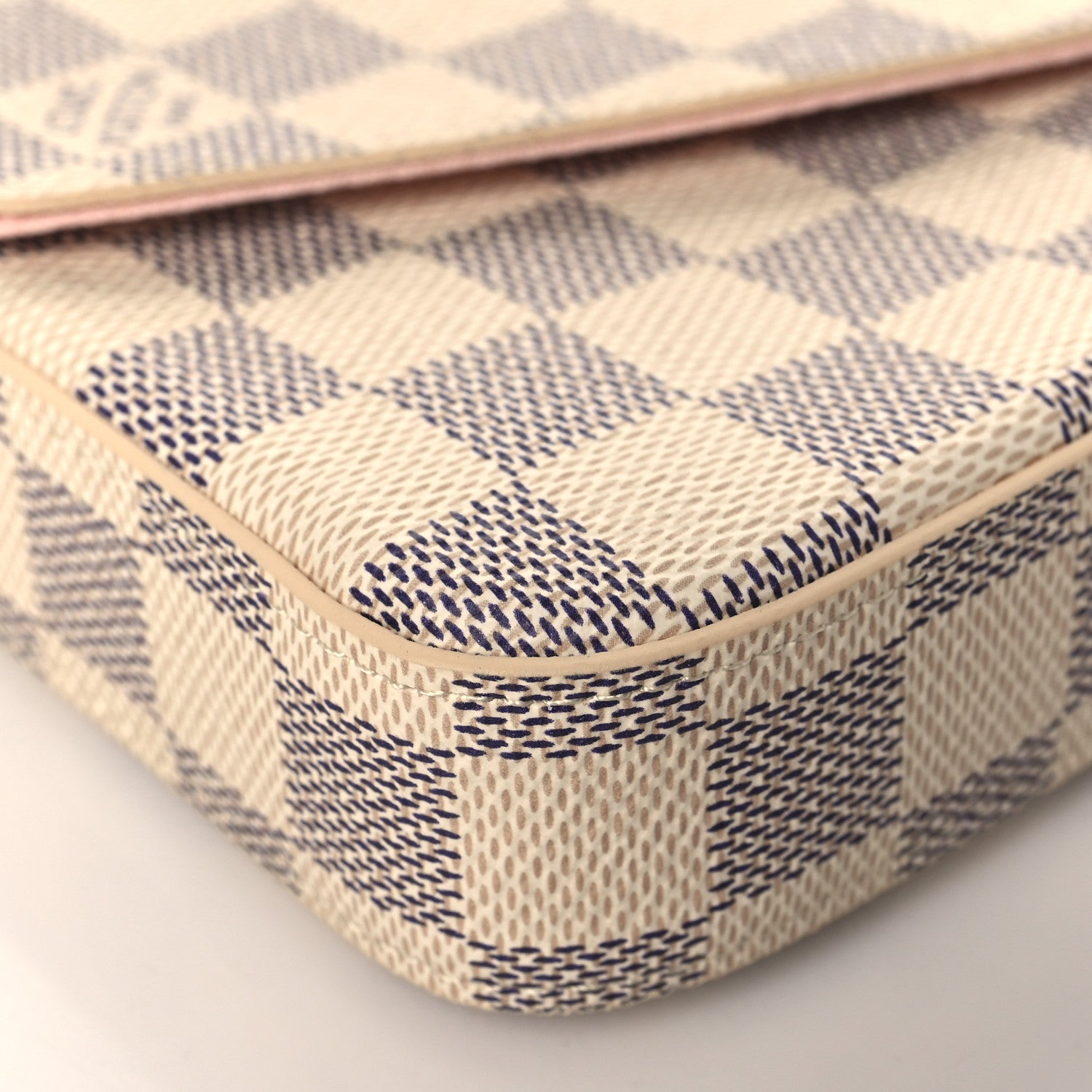 Louis Vuitton Damier Azur Pochette Felicie Chain Wallet Rose Ballerine 9 of 11