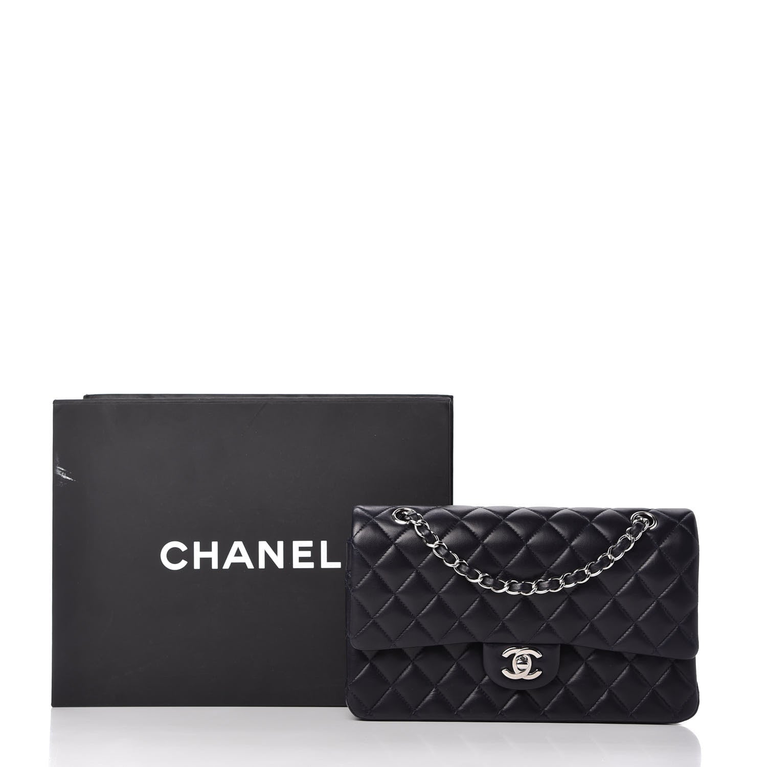 Chanel Lambskin Quilted Medium Double Flap Dark Navy 11 of 11