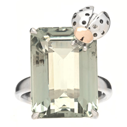Tiffany Sterling Silver 18K Rose Gold Prasiolite Return to Tiffany Love Bugs Ladybug Ring 52 6 1 of 6