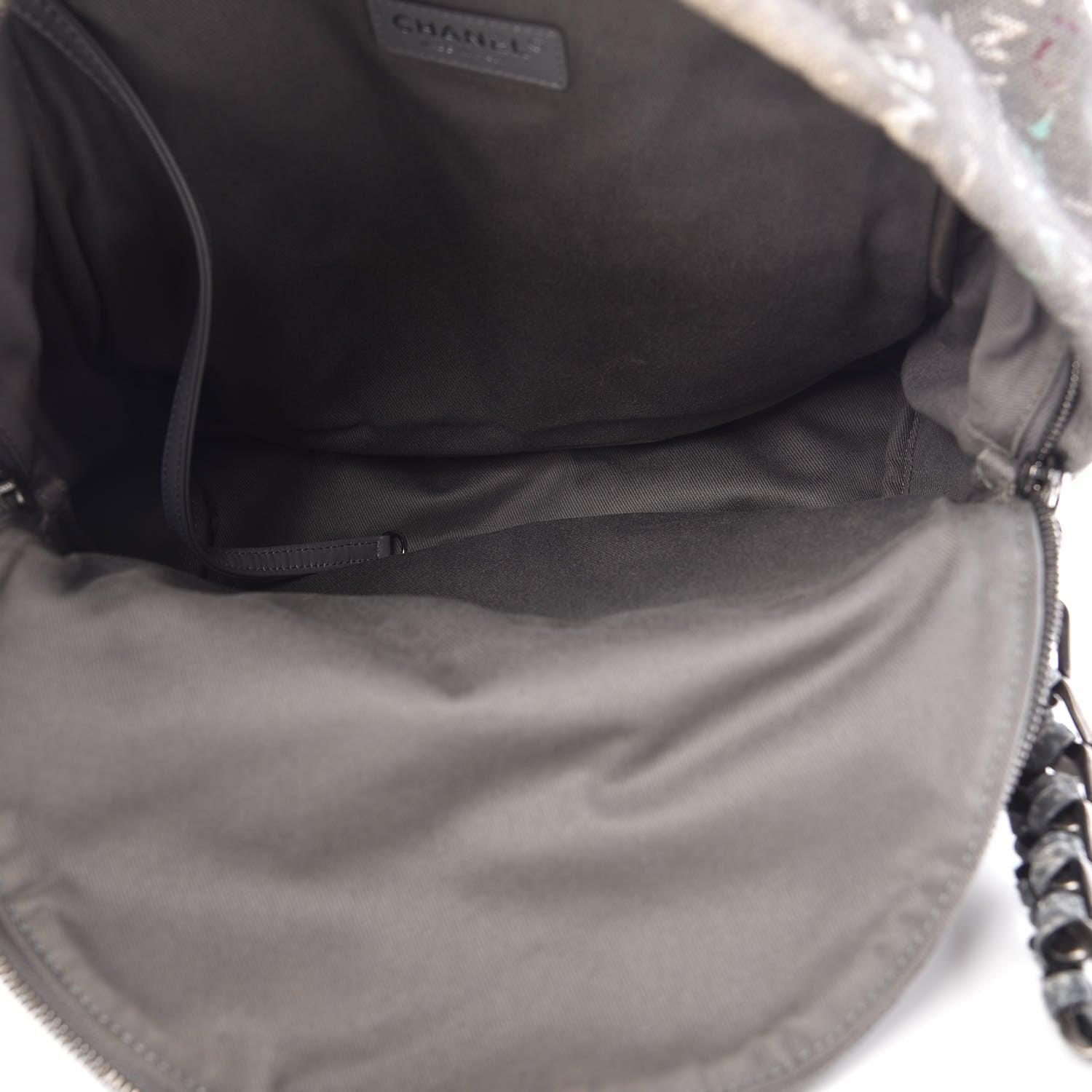 Chanel Graffiti Printed Canvas Medium Backpack Grey 5 of 10