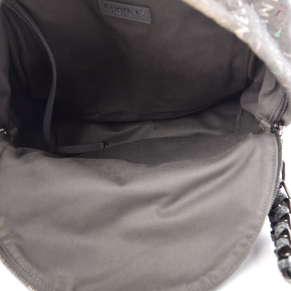 Chanel Graffiti Printed Canvas Medium Backpack Grey 5 of 10