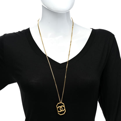 Chanel Metal CC Chain Pendant Necklace Gold 2 of 6