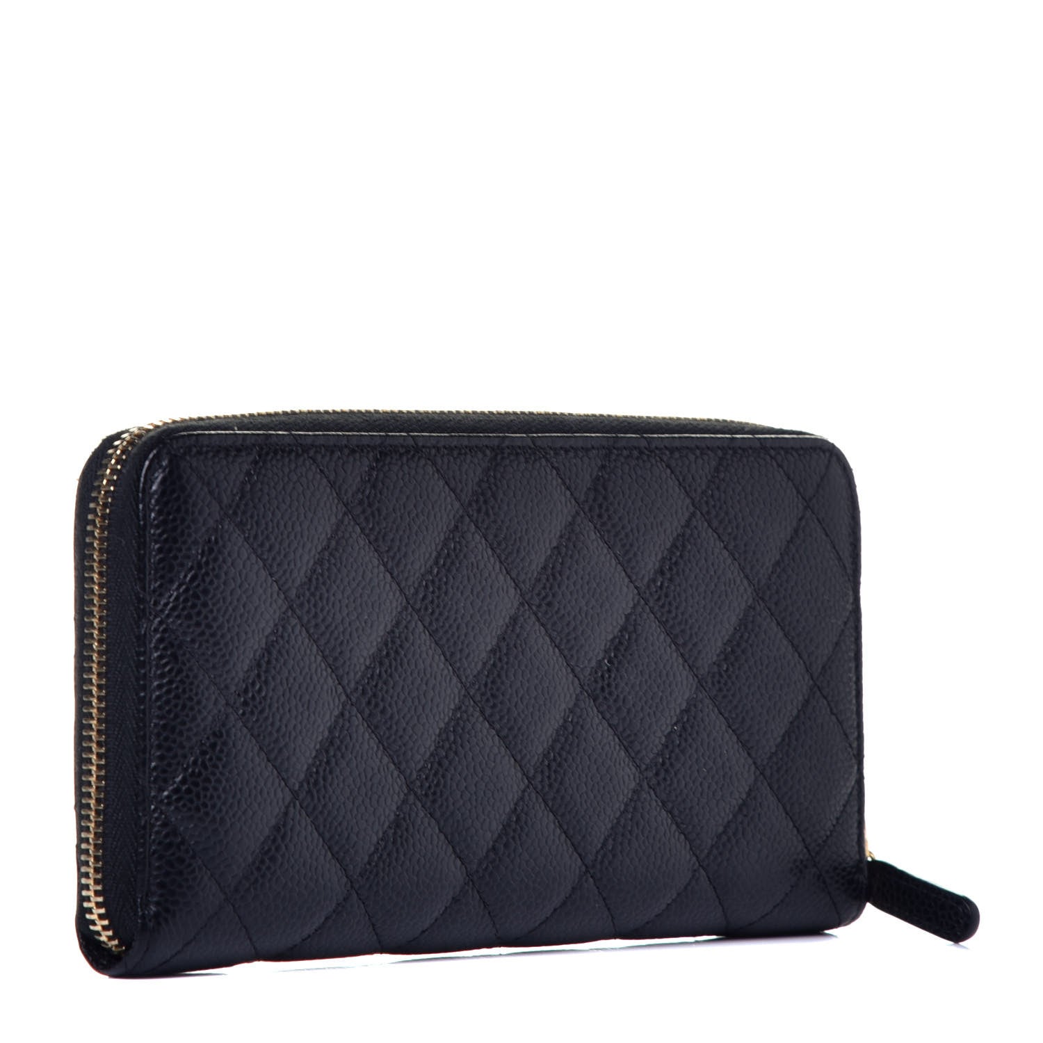Chanel Caviar Quilted Large Gusset Zip Around Wallet Black 3 of 9