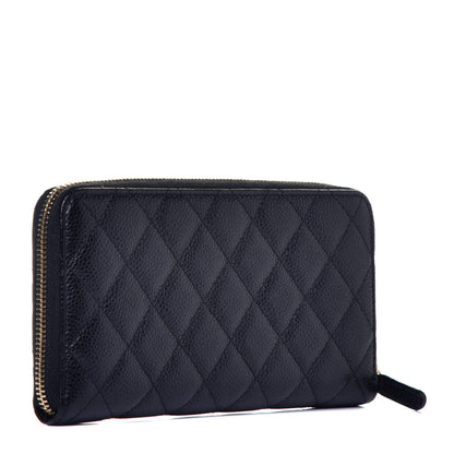 Chanel Caviar Quilted Large Gusset Zip Around Wallet Black 3 of 9