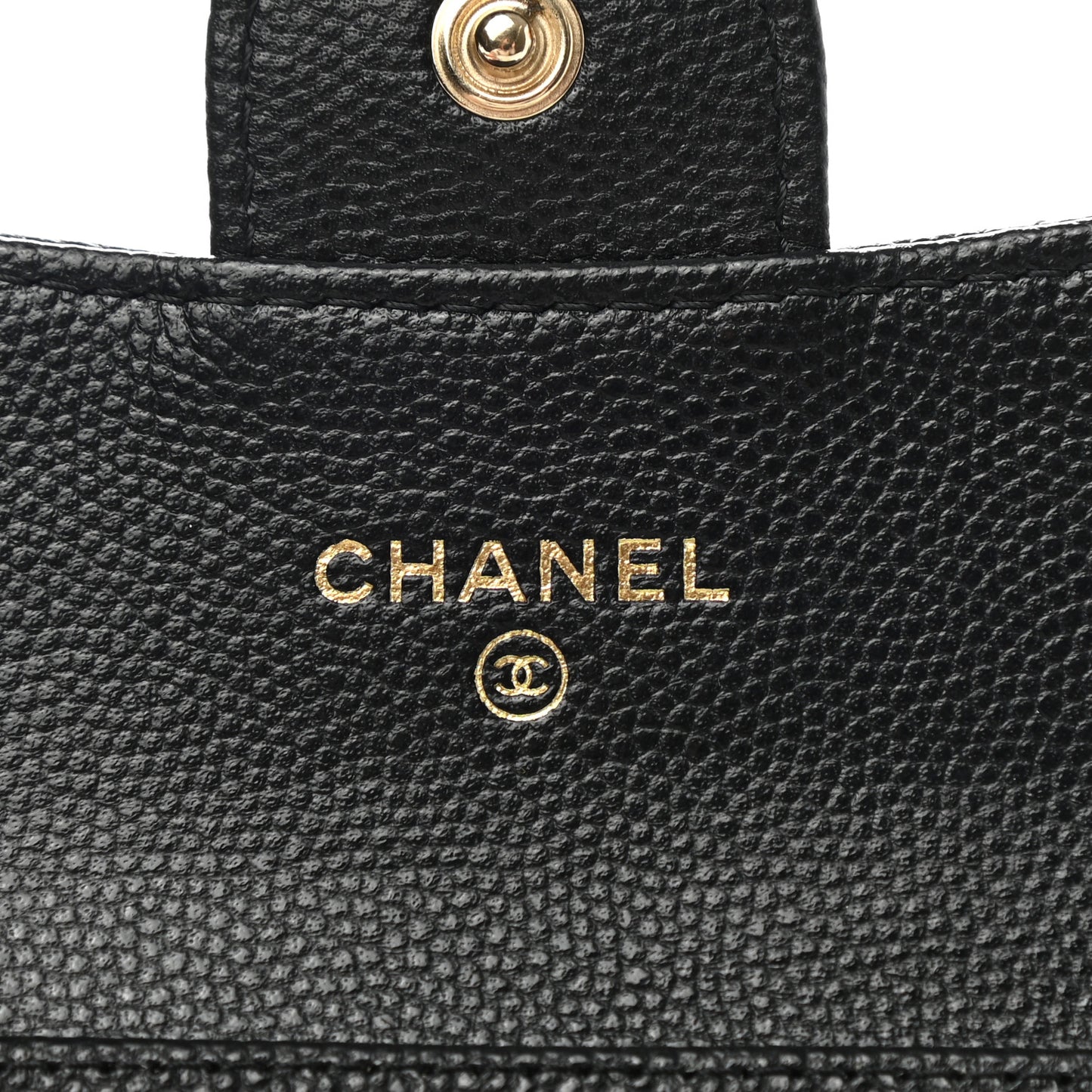 Caviar Quilted Flap Card Holder On Chain Black