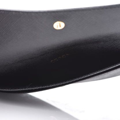 Prada Saffiano Metal Flap Wallet Black 6 of 9