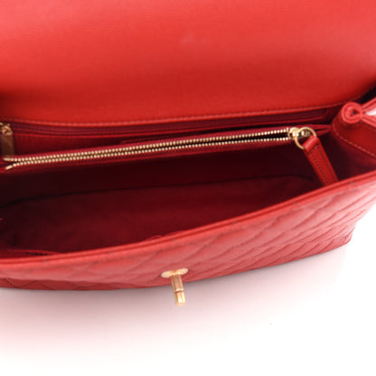 Chanel Caviar Quilted Medium Coco Handle Flap Red 4 of 8