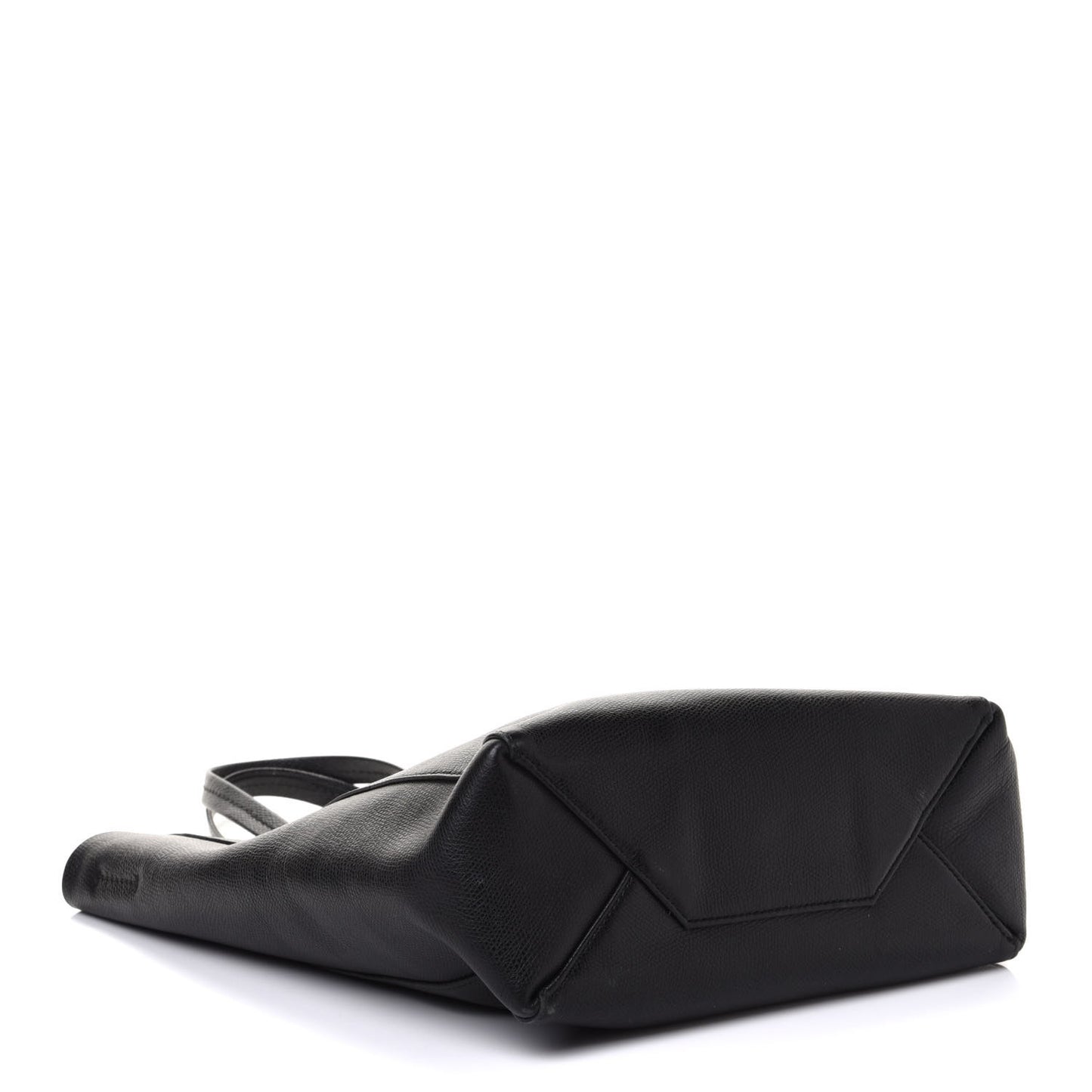 Grained Calfskin Small Vertical Cabas Black