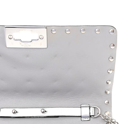 Valentino Garavani Metallic Nappa Rockstud Spike Shoulder Bag Silver 12 of 15