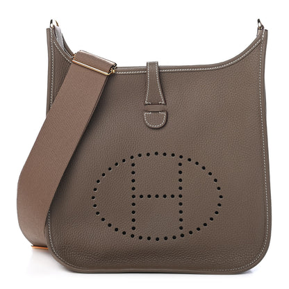 Hermes Taurillon Clemence Evelyne III PM Etoupe 1 of 8