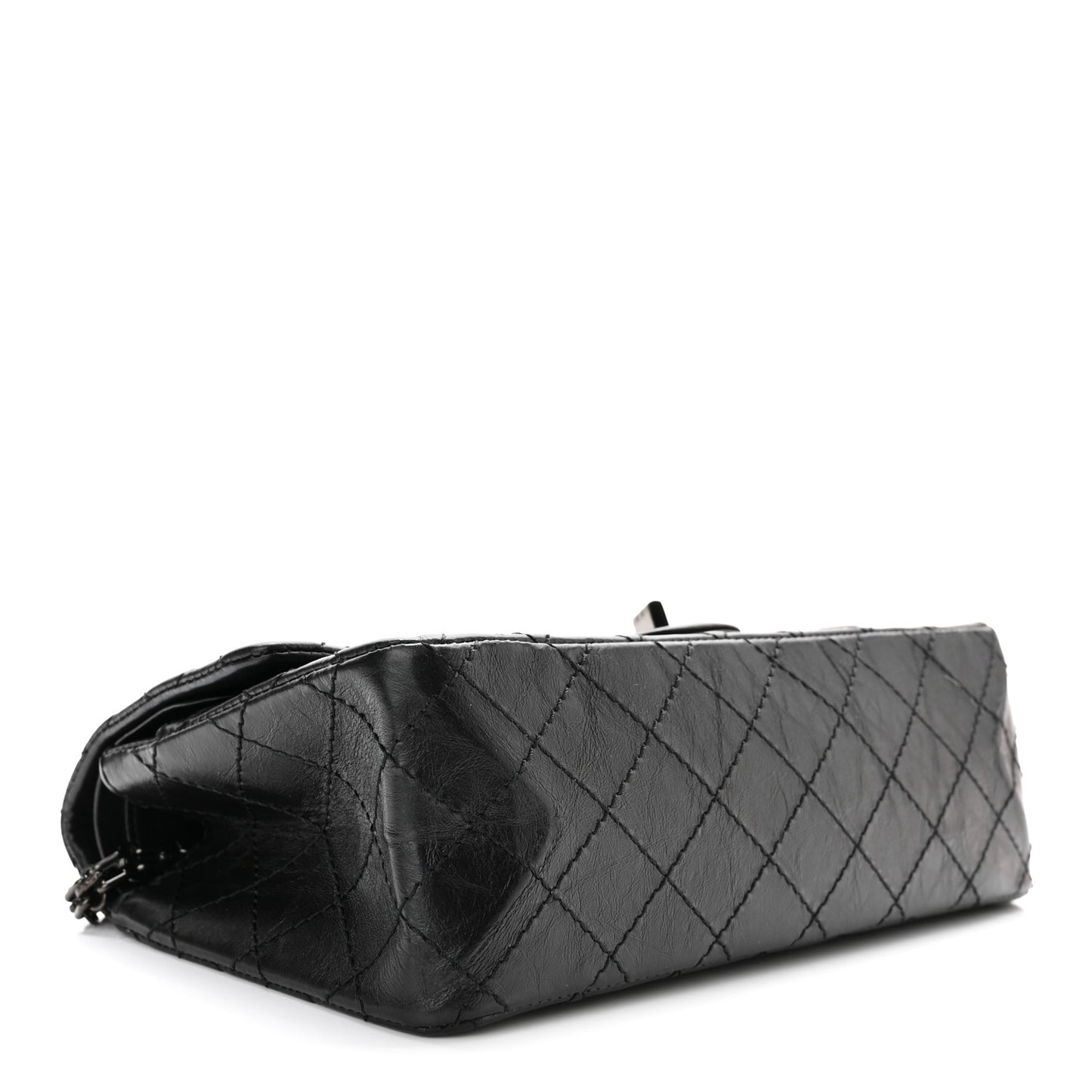 Aged Calfskin Quilted 2.55 Reissue 225 Flap So Black