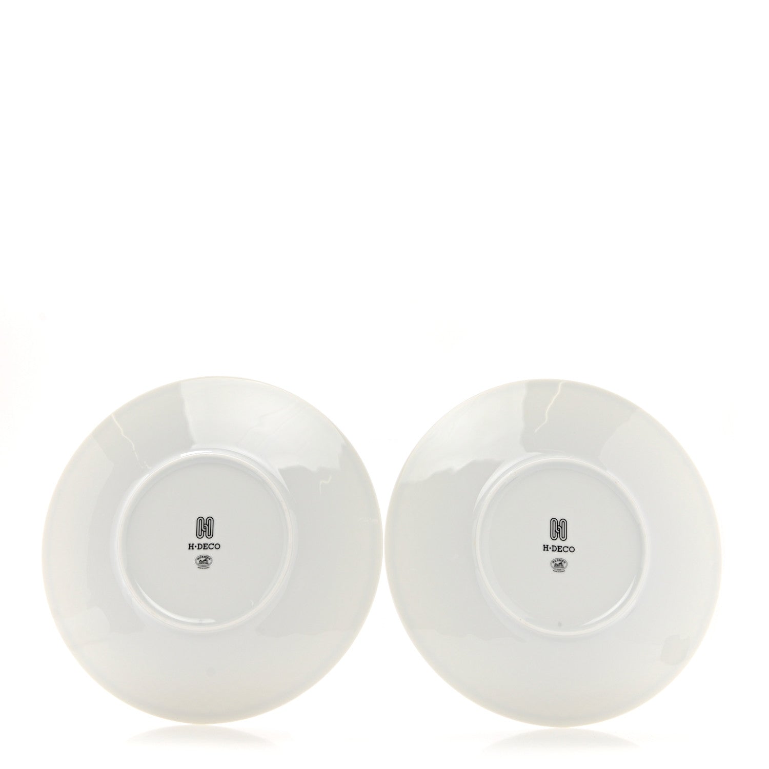 Hermes Porcelain H Deco Dinner Plate Set of 2 Black White 2 of 9